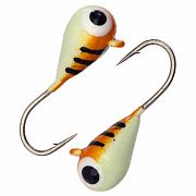 Капля с ушком d 3,0 мм, вес 0,44 гр, окраска малек, фосфор-коричневая с черными полосками /10 шт/